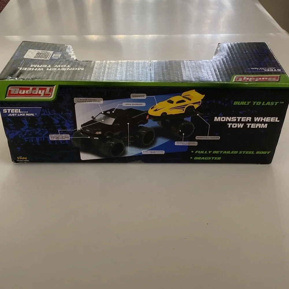 Buddy L Ford Monster Wheel Tow Team Toy - Black and Yellow NWOT